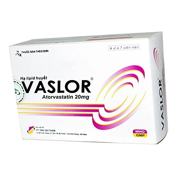 Hình ảnh Thuốc Vaslor 20mg Davi Pharm giảm cholesterol và triglycerid (4 vỉ x 7 viên)