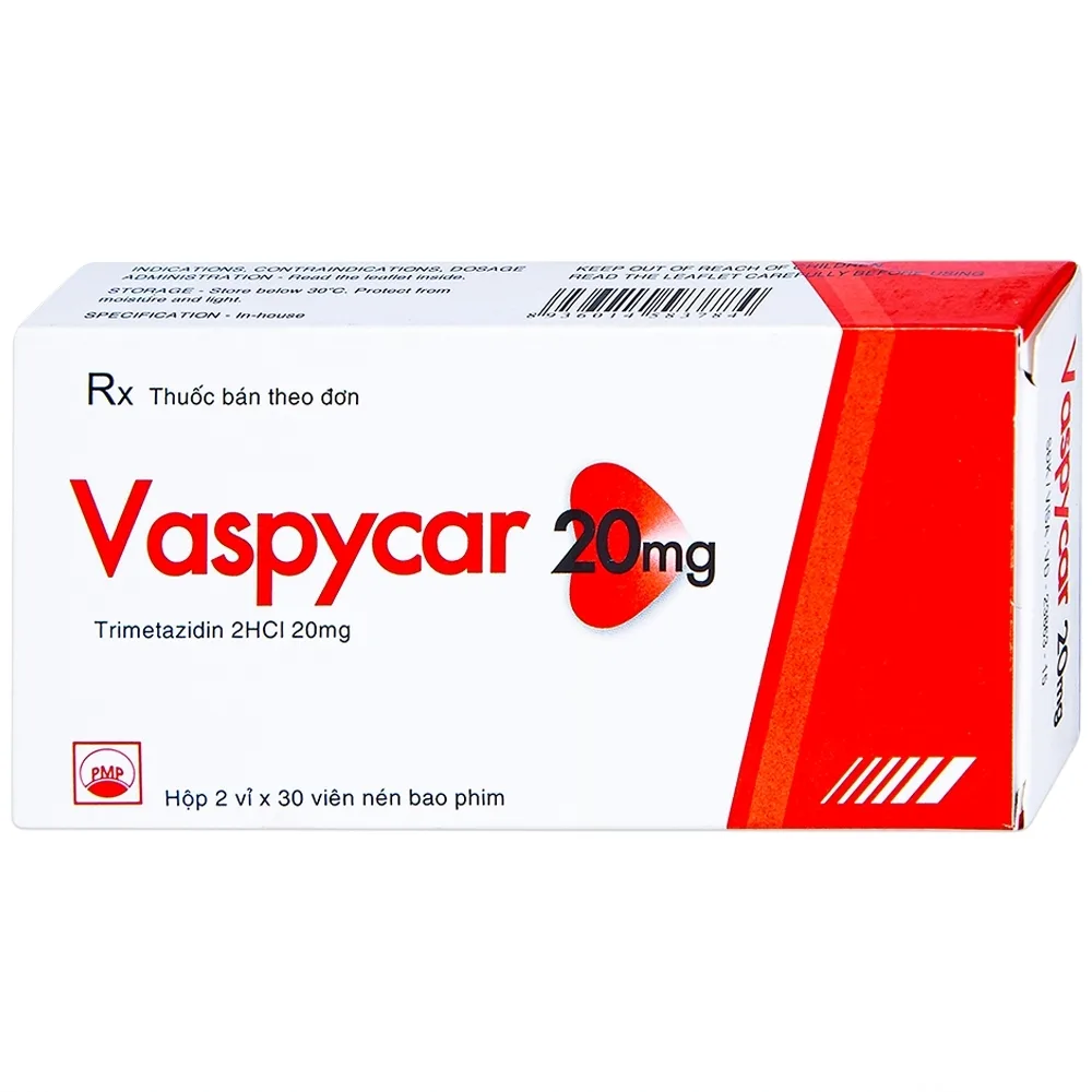 Hình ảnh Thuốc Vaspycar 20mg Pymepharco điều trị đau thắt ngực ổn định (2 vỉ x 30 viên)