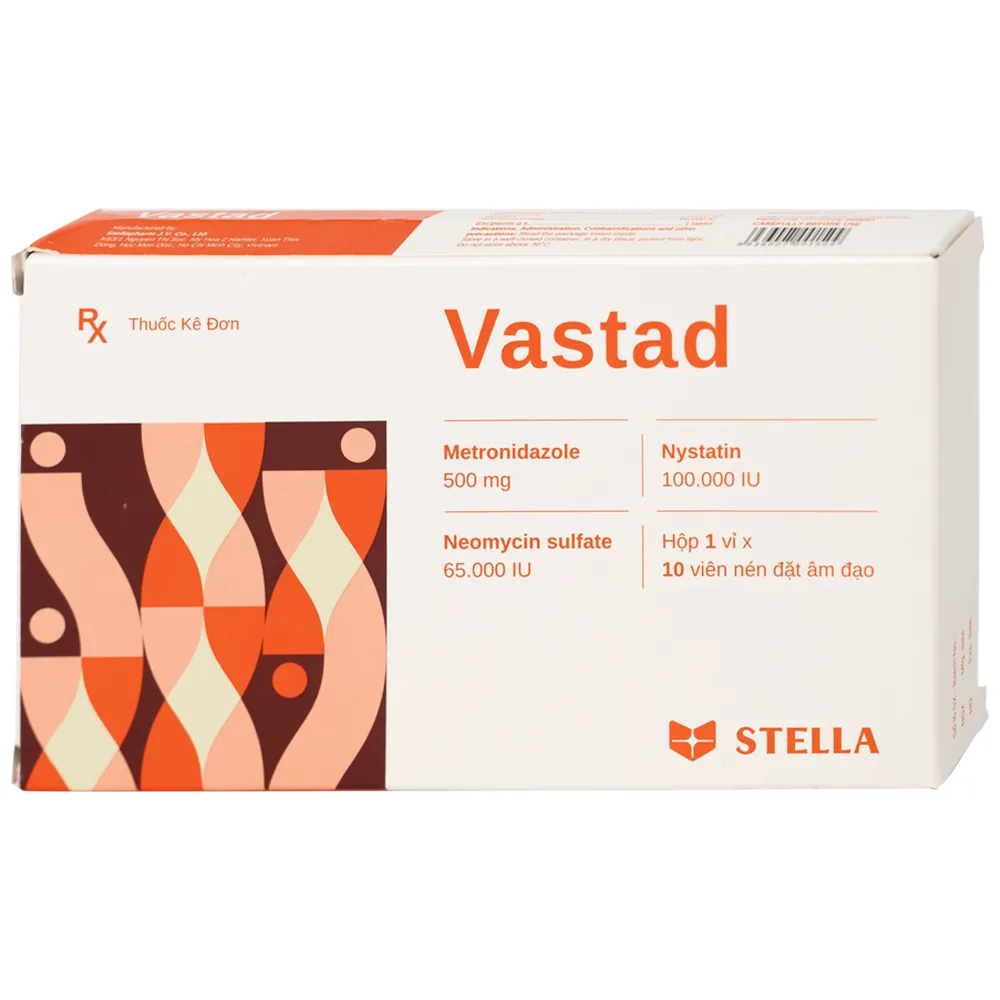 Hình ảnh Viên đặt âm đạo Vastad Stella điều trị viêm âm đạo (1 vỉ x 10 viên)