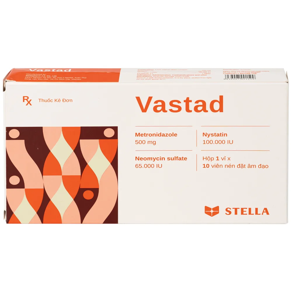 Hình ảnh Viên đặt âm đạo Vastad Stella điều trị viêm âm đạo (1 vỉ x 10 viên)