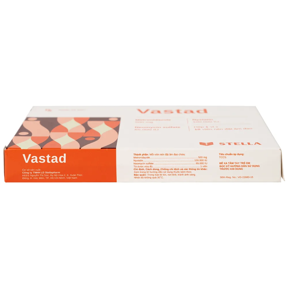 Hình ảnh Viên đặt âm đạo Vastad Stella điều trị viêm âm đạo (1 vỉ x 10 viên)