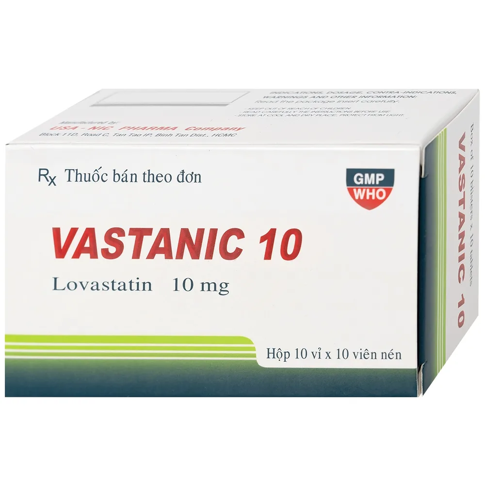 Hình ảnh Thuốc Vastanic 10 Usa - Nic Pharma điều trị rối loạn lipid, làm giảm cholesterol (10 vỉ x 10 viên)