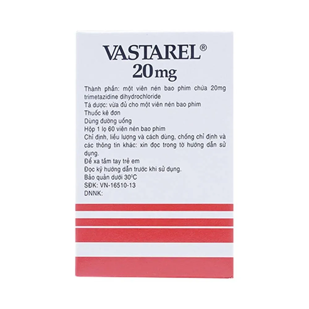 Hình ảnh Thuốc Vastarel 20mg Servier điều trị đau thắt ngực (60 viên)