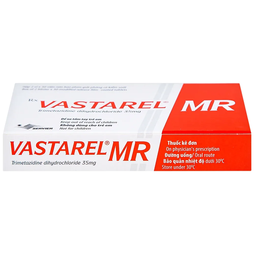 Hình ảnh Thuốc Vastarel MR Servier điều trị đau thắt ngực (2 vỉ x 30 viên)