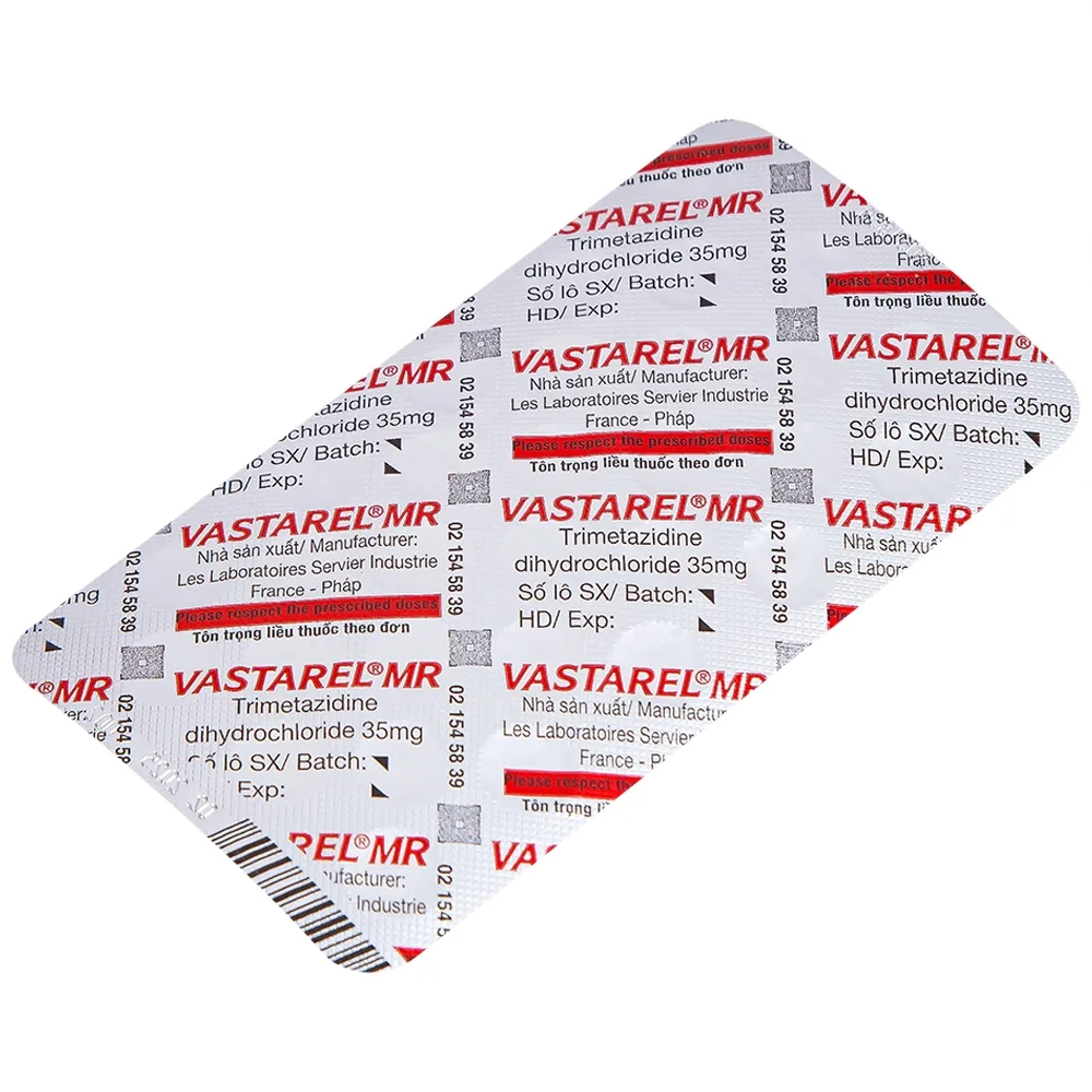 Hình ảnh Thuốc Vastarel MR Servier điều trị đau thắt ngực (2 vỉ x 30 viên)