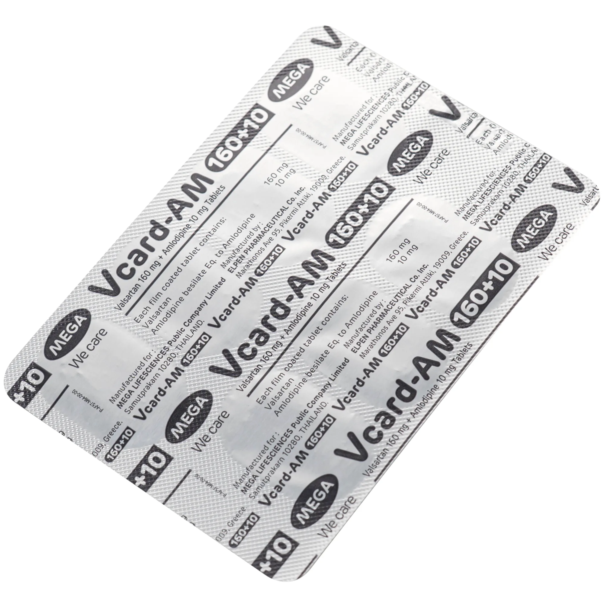 Hình ảnh Thuốc Vcard-am 160/10mg Mega Điều trị tăng huyết áp vô căn (4 vỉ x 7 viên)