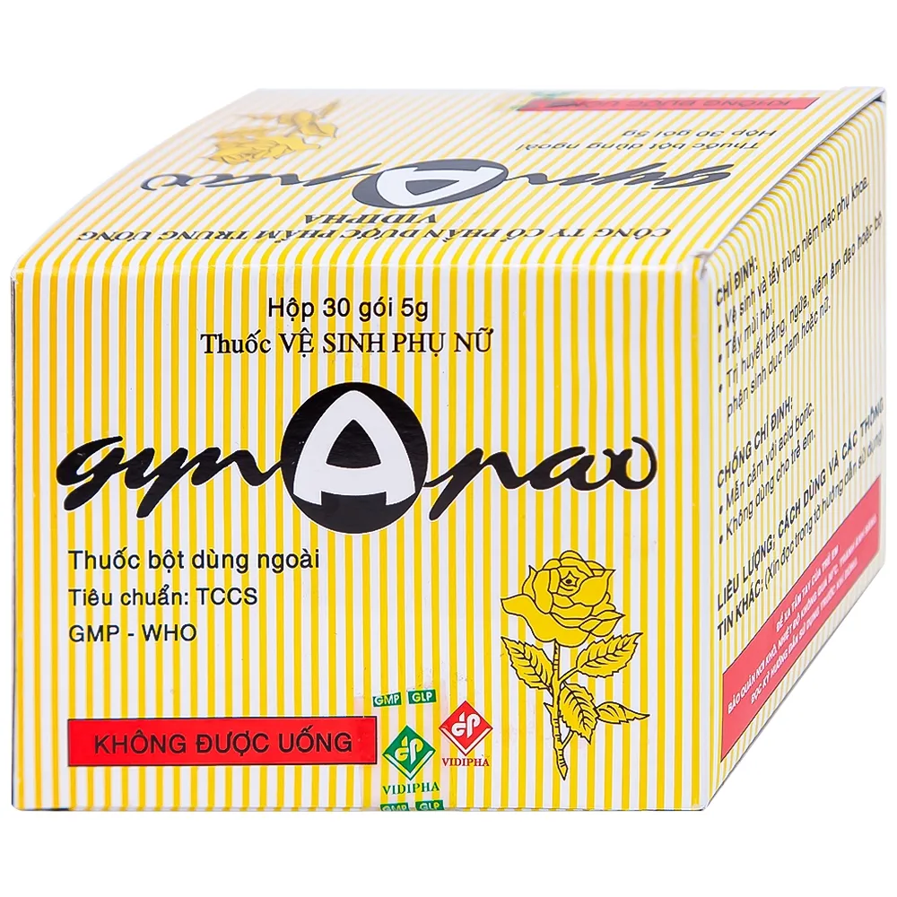 Hình ảnh Thuốc vệ sinh phụ nữ Gynapax Vidipha hỗ trợ vệ sinh và tẩy trùng niêm mạc phụ khoa (30 gói x 5g)