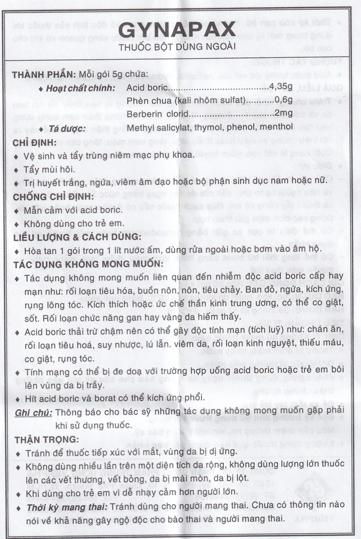 Hình ảnh Thuốc vệ sinh phụ nữ Gynapax Vidipha hỗ trợ vệ sinh và tẩy trùng niêm mạc phụ khoa (30 gói x 5g)