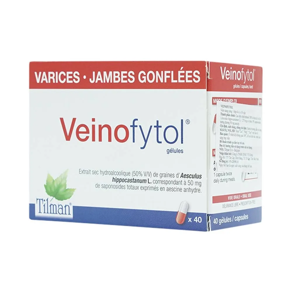 Hình ảnh Thuốc Veinofytol Tilman điều trị suy tĩnh mạch mãn tính nhẹ (4 vỉ x 10 viên)