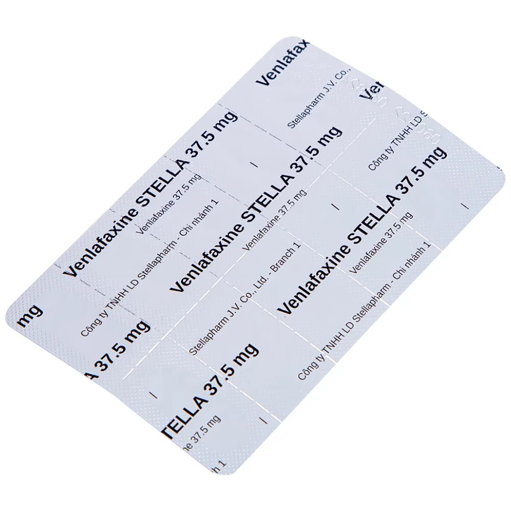 Hình ảnh Thuốc Venlafaxine Stella 37.5mg điều trị các cơn trầm cảm nặng (6 vỉ x 10 viên)