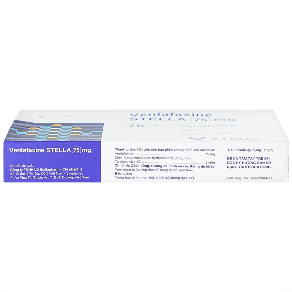 Hình ảnh Thuốc Venlafaxine Stella 75mg điều trị các cơn trầm cảm nặng (2 vỉ x 14 viên)
