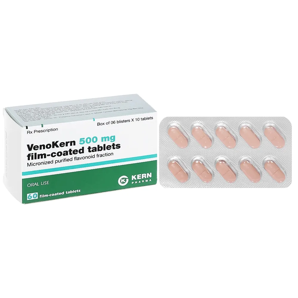 Hình ảnh Thuốc VenoKern 500mg Kern hỗ trợ điều trị trĩ, suy giãn tĩnh mạch (6 vỉ x 10 viên)