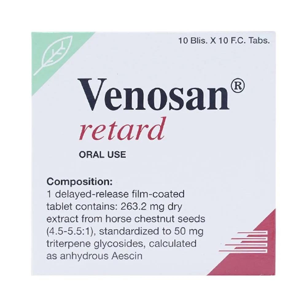 Hình ảnh Thuốc Venosan Retard 263.2mg Dr. Willmar Schwabe điều trị viêm tĩnh mạch huyết khối (10 vỉ x 10 viên)