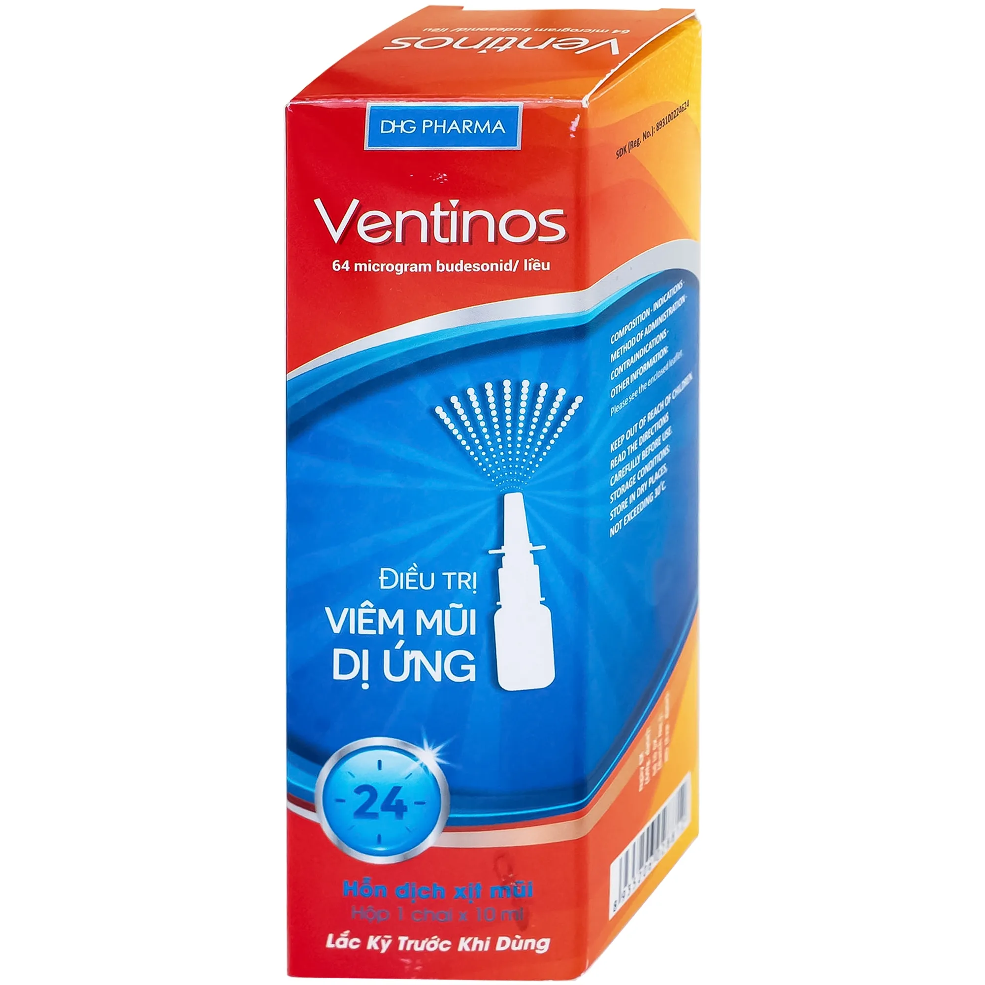 Hình ảnh Thuốc Ventinos 64mcg DHG điều trị và phòng ngừa các dấu hiệu và triệu chứng của viêm mũi dị ứng (10ml)
