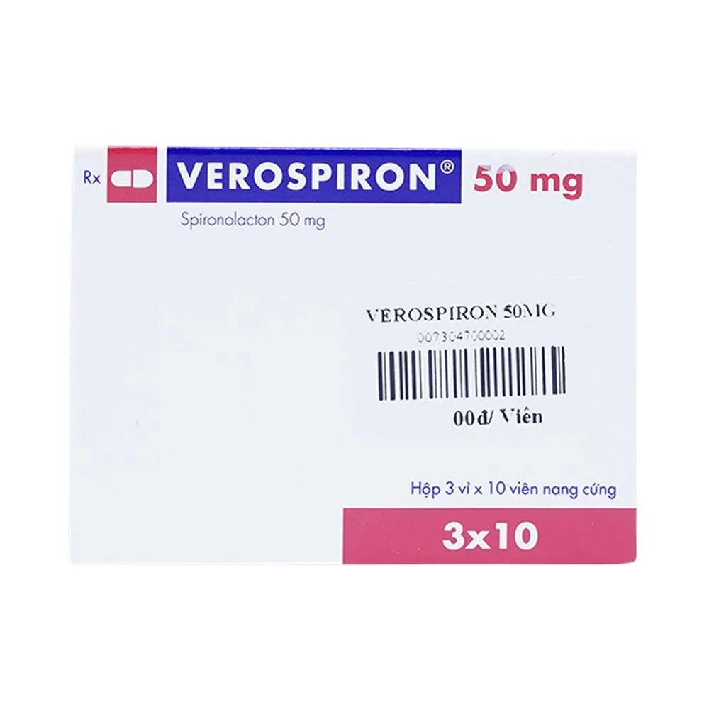 Hình ảnh Thuốc Verospiron 50mg Gedeon điều trị tăng huyết áp (3 vỉ x 10 viên)