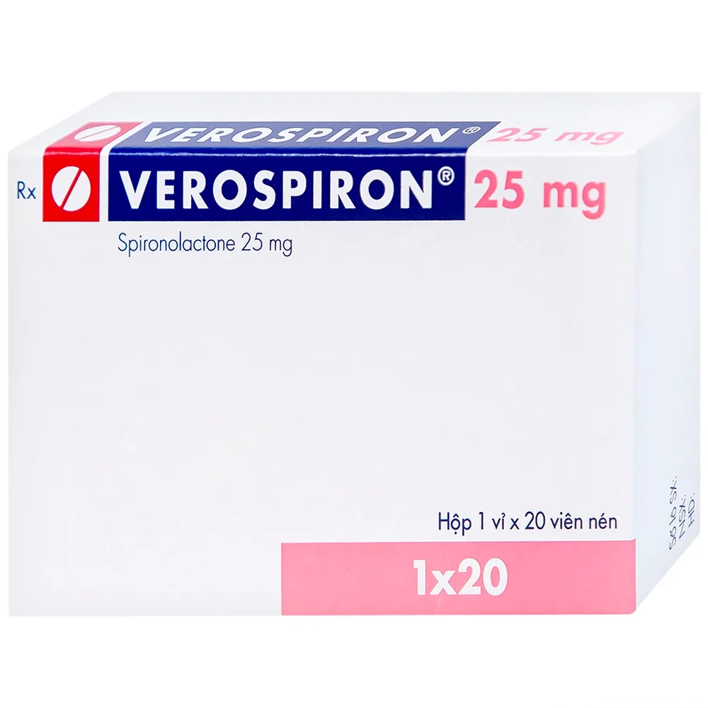 Hình ảnh Thuốc Verospiron 25mg Gedeon điều trị ngắn hạn phẫu thuật (1 vỉ x 20 viên)