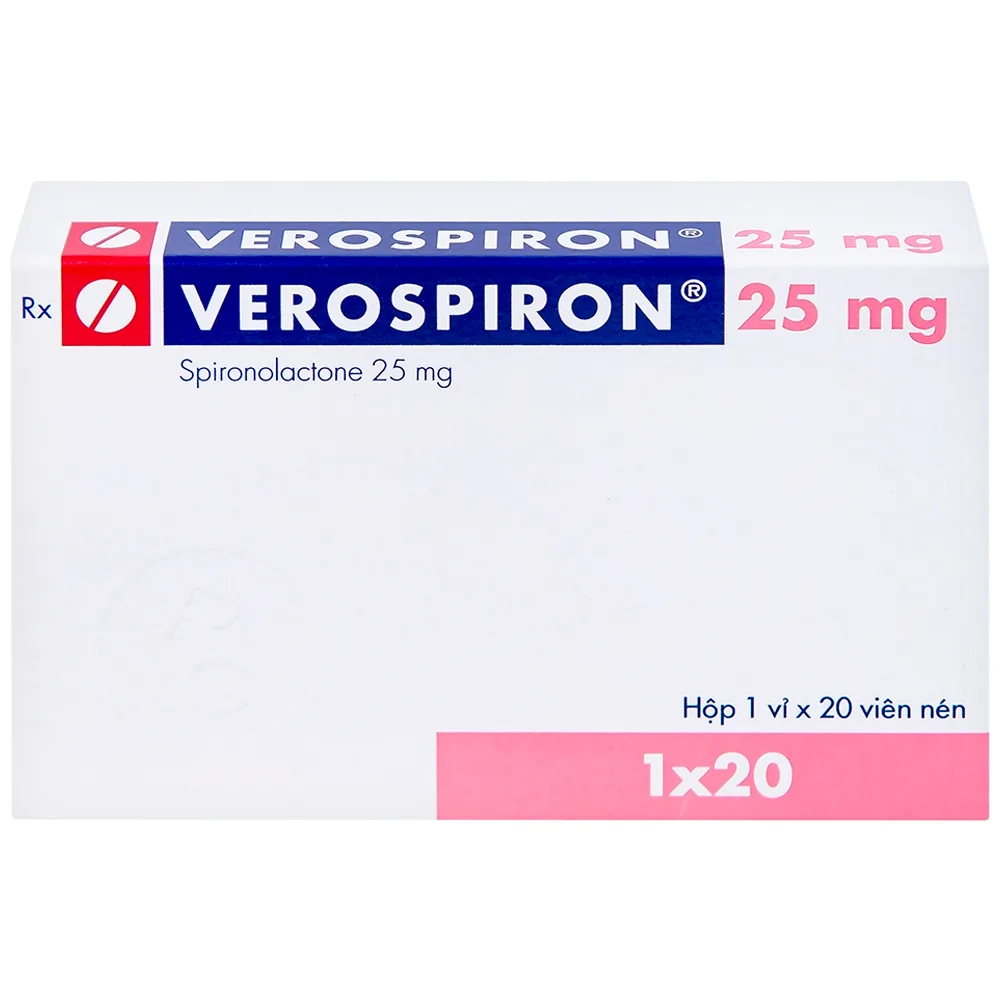 Hình ảnh Thuốc Verospiron 25mg Gedeon điều trị ngắn hạn phẫu thuật (1 vỉ x 20 viên)