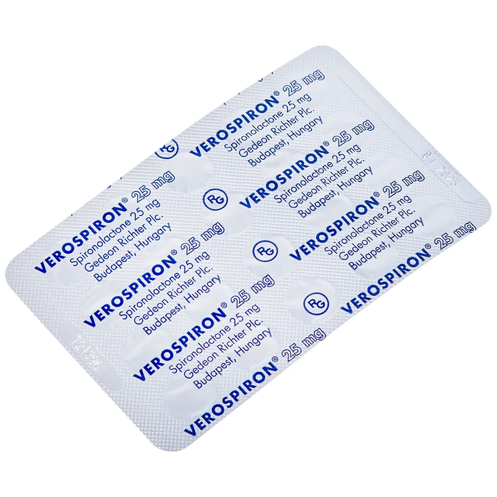Hình ảnh Thuốc Verospiron 25mg Gedeon điều trị ngắn hạn phẫu thuật (1 vỉ x 20 viên)