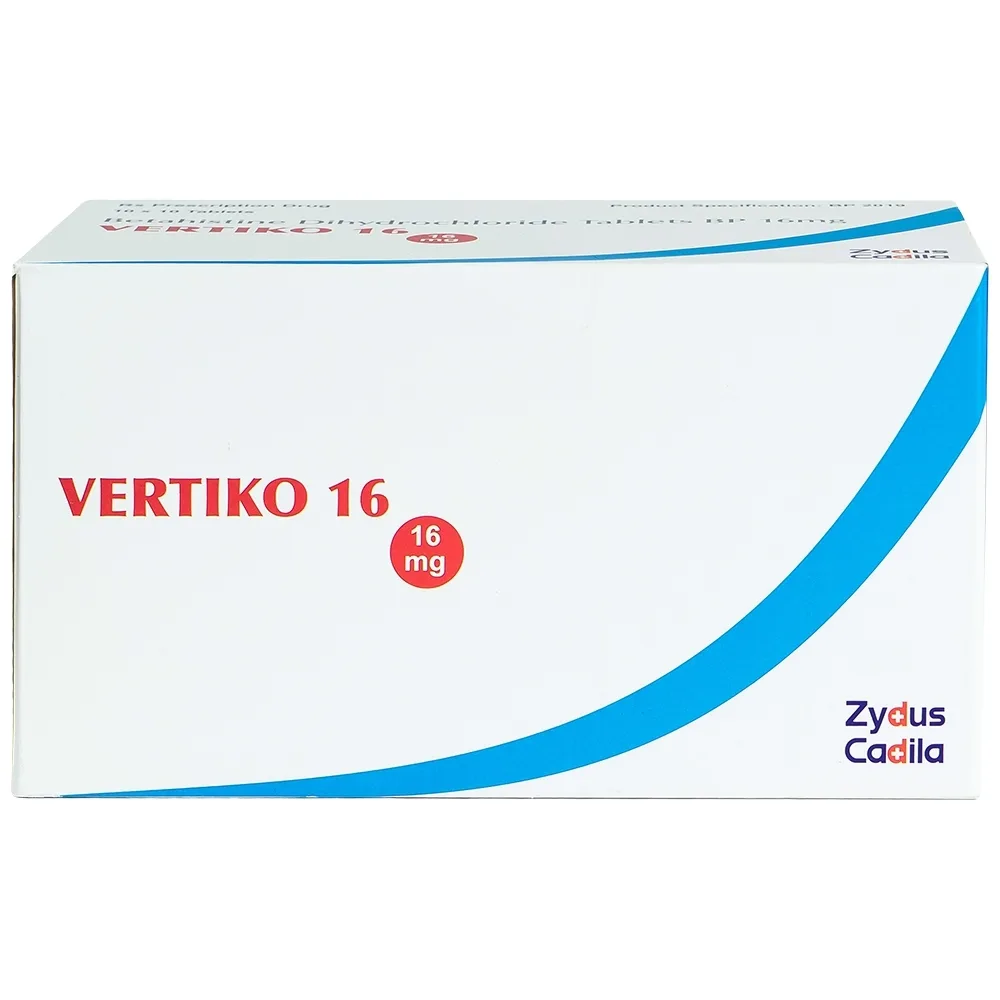 Hình ảnh Thuốc Vertiko 16 Cadila điều trị chóng mặt, suy giảm thính giác (10 vỉ x 10 viên)
