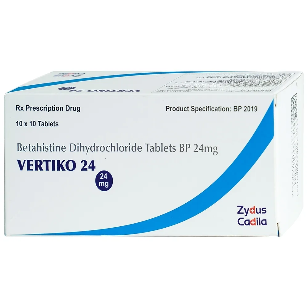 Hình ảnh Thuốc Vertiko 24 Cadila điều trị chóng mặt, suy giảm thính giác (10 vỉ x 10 viên)