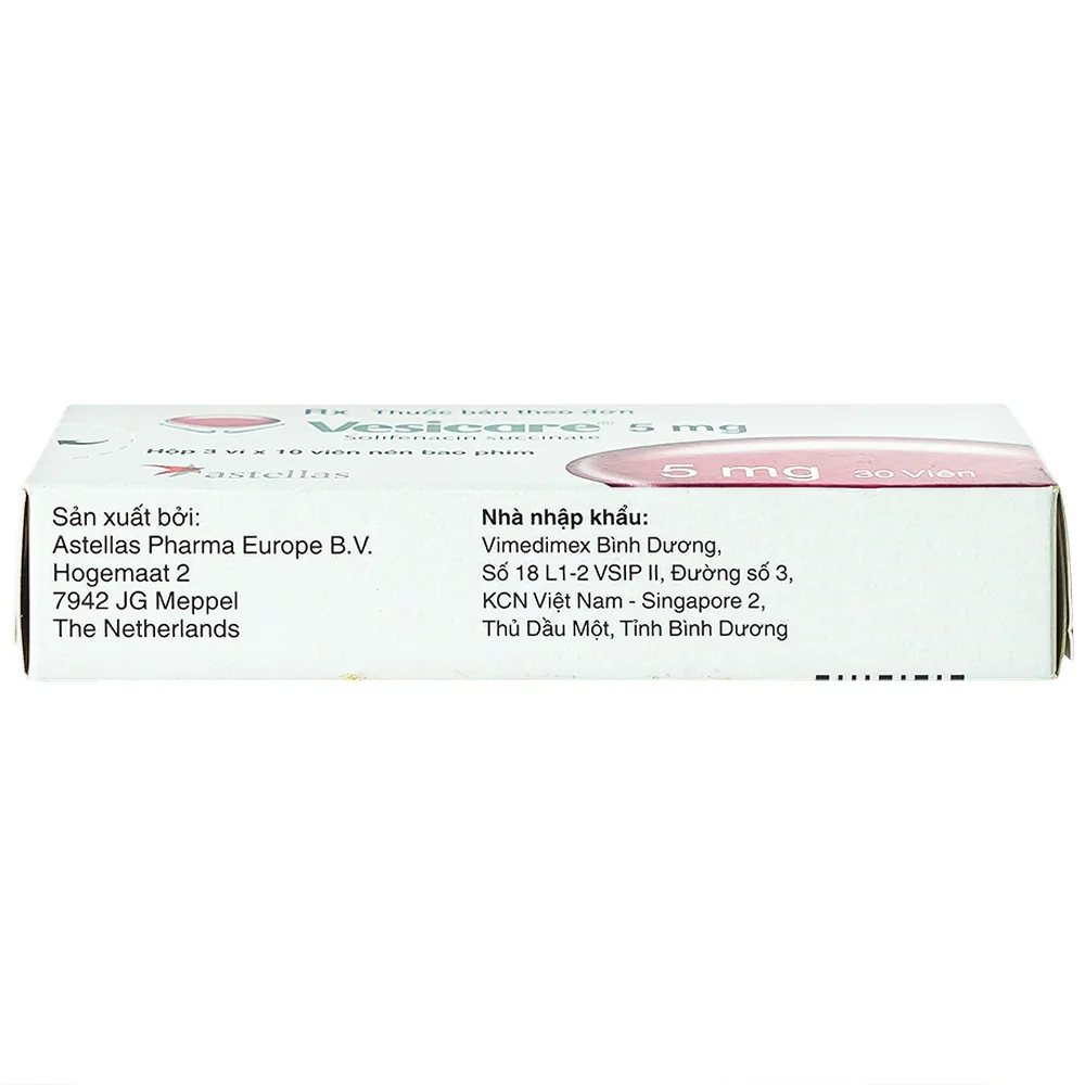Hình ảnh Thuốc Vesicare 5mg Astellas điều trị triệu chứng tiểu không tự chủ (3 vỉ x 10 viên)