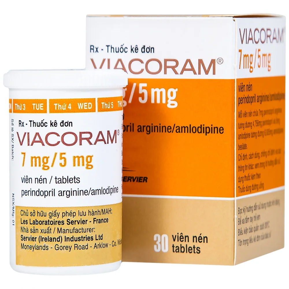 Hình ảnh Thuốc Viacoram 7mg/5mg Servier điều trị tăng huyết áp vô căn (30 viên)