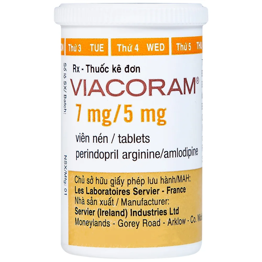 Hình ảnh Thuốc Viacoram 7mg/5mg Servier điều trị tăng huyết áp vô căn (30 viên)