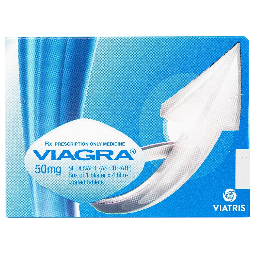 Hình ảnh Thuốc Viagra 50mg Viatris điều trị rối loạn cương dương (1 vỉ x 4 viên)