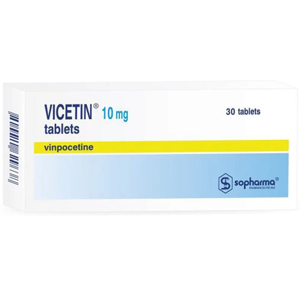 Hình ảnh Thuốc Vicetin 10mg Sopharma điều trị rối loạn mạch máu, rối loạn tuần hoàn máu não (3 vỉ x 10 viên)