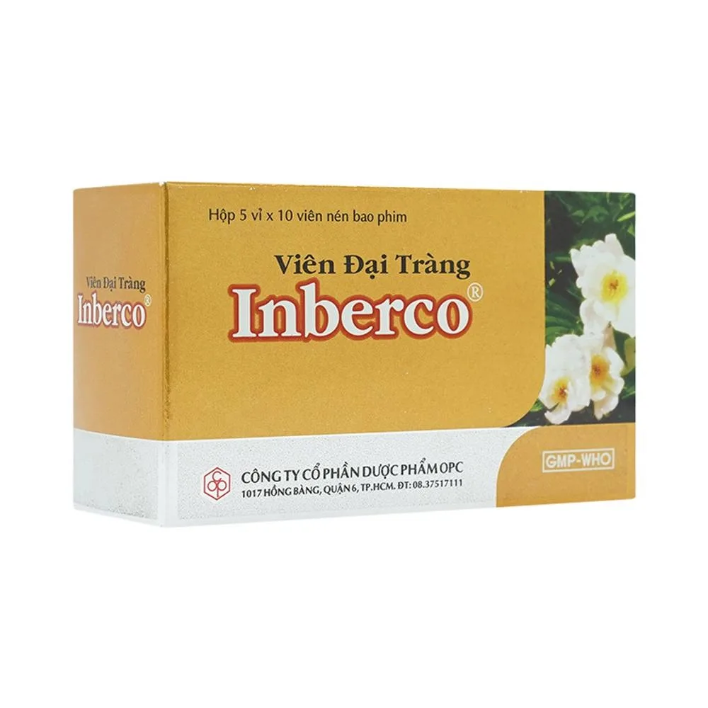 Hình ảnh Viên đại tràng Inberco OPC điều trị tiêu chảy, viêm đại tràng, lỵ amib, lỵ trực khuẩn (5 vỉ x 10 viên)