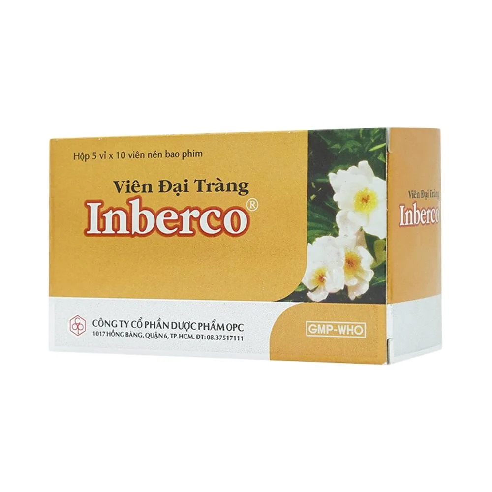 Hình ảnh Viên đại tràng Inberco OPC điều trị tiêu chảy, viêm đại tràng, lỵ amib, lỵ trực khuẩn (5 vỉ x 10 viên)