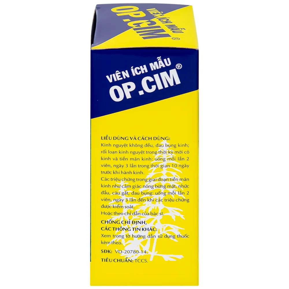 Hình ảnh Viên Ích Mẫu OP.CIM OPC hỗ trợ điều trị rối loạn kinh nguyệt (5 vỉ x 10 viên)