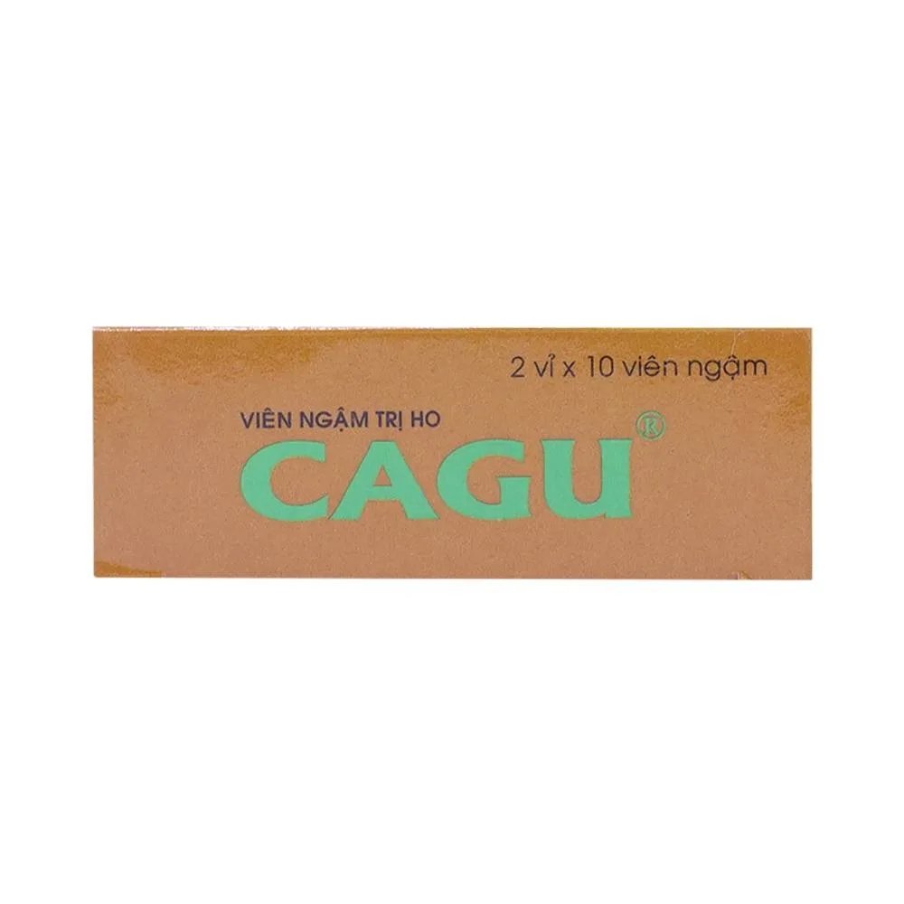 Hình ảnh Viên ngậm Cagu Traphaco điều trị viêm họng, ho do lạnh, viêm thanh quản (2 vỉ x 10 viên)