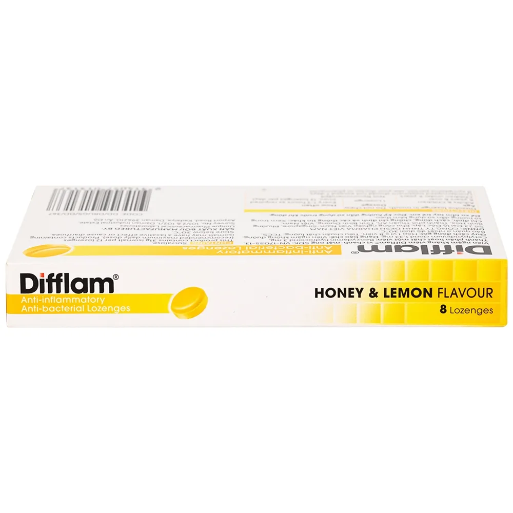 Hình ảnh Viên ngậm kháng viêm Difflam vị chanh Unique Pharma hỗ trợ điều trị viêm amidan, đau họng (1 vỉ x 8 viên)