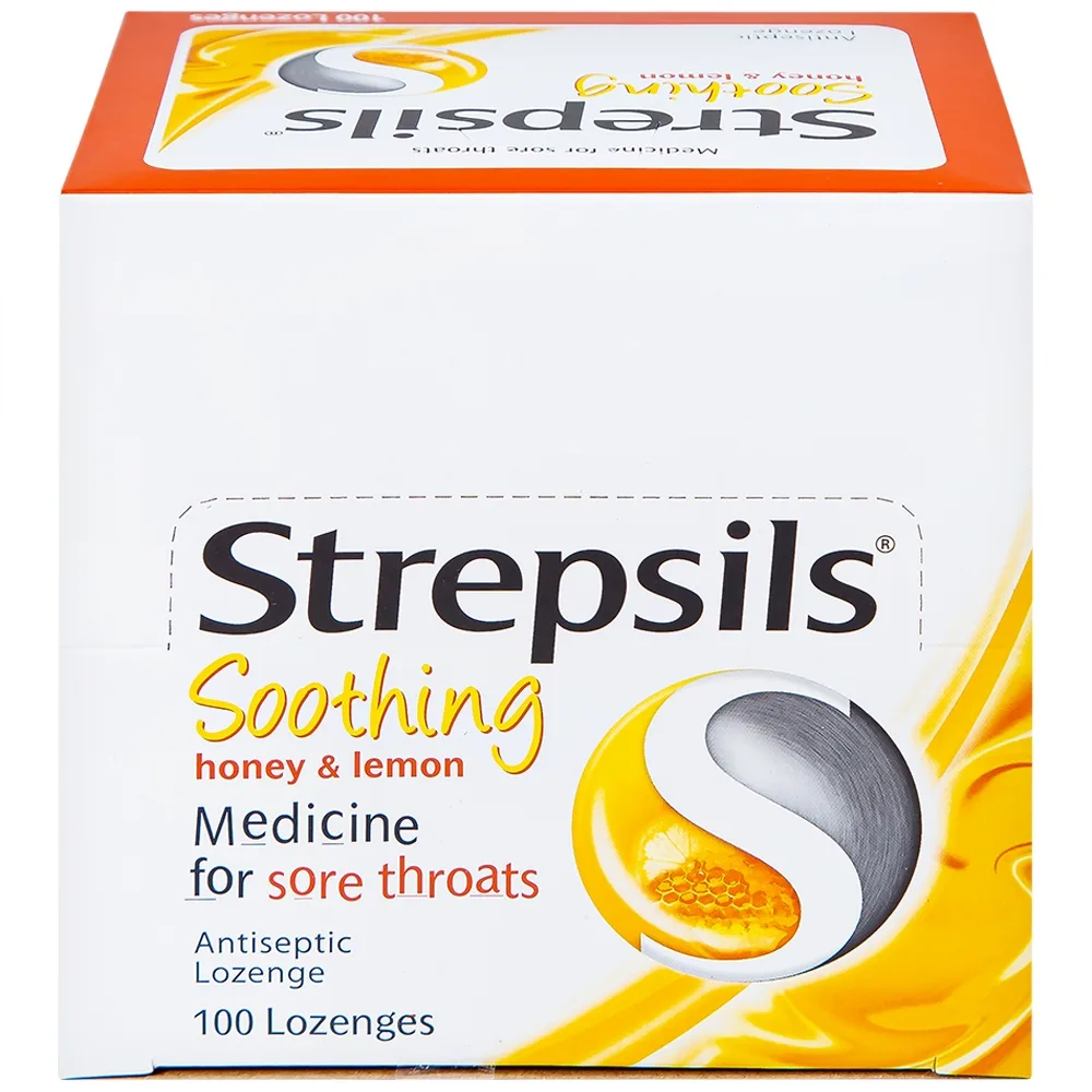 Hình ảnh Viên ngậm Strepsils Soothing mật ong & chanh giảm đau họng (50 gói x 2 viên)