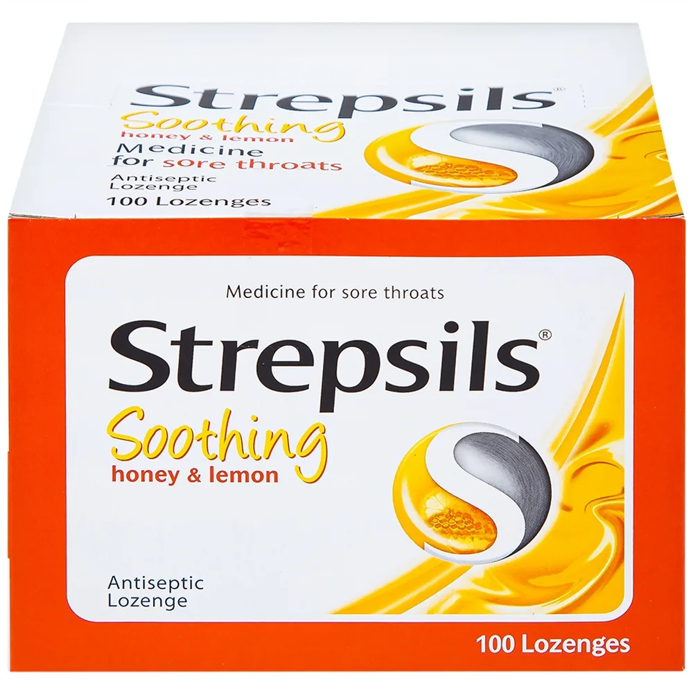 Hình ảnh Viên ngậm Strepsils Soothing mật ong & chanh giảm đau họng (50 gói x 2 viên)