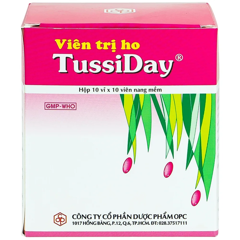 Hình ảnh Viên trị ho Tussiday OPC điều trị các chứng ho, đau họng, sổ mũi (10 vỉ x 10 viên)