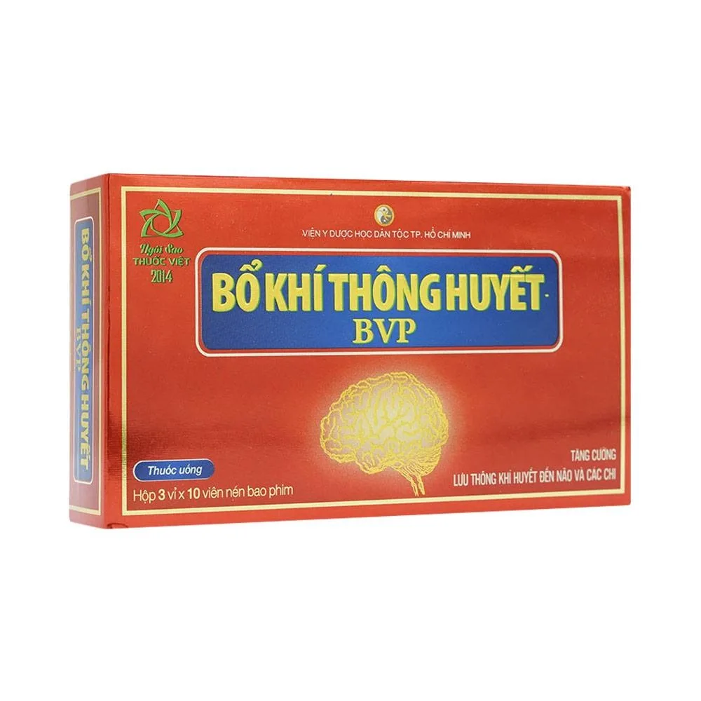 Hình ảnh Thuốc Bổ Khí Thông Huyết BVP tăng cường lưu thông khí huyết đến não và các chi (3 vỉ x 10 viên)