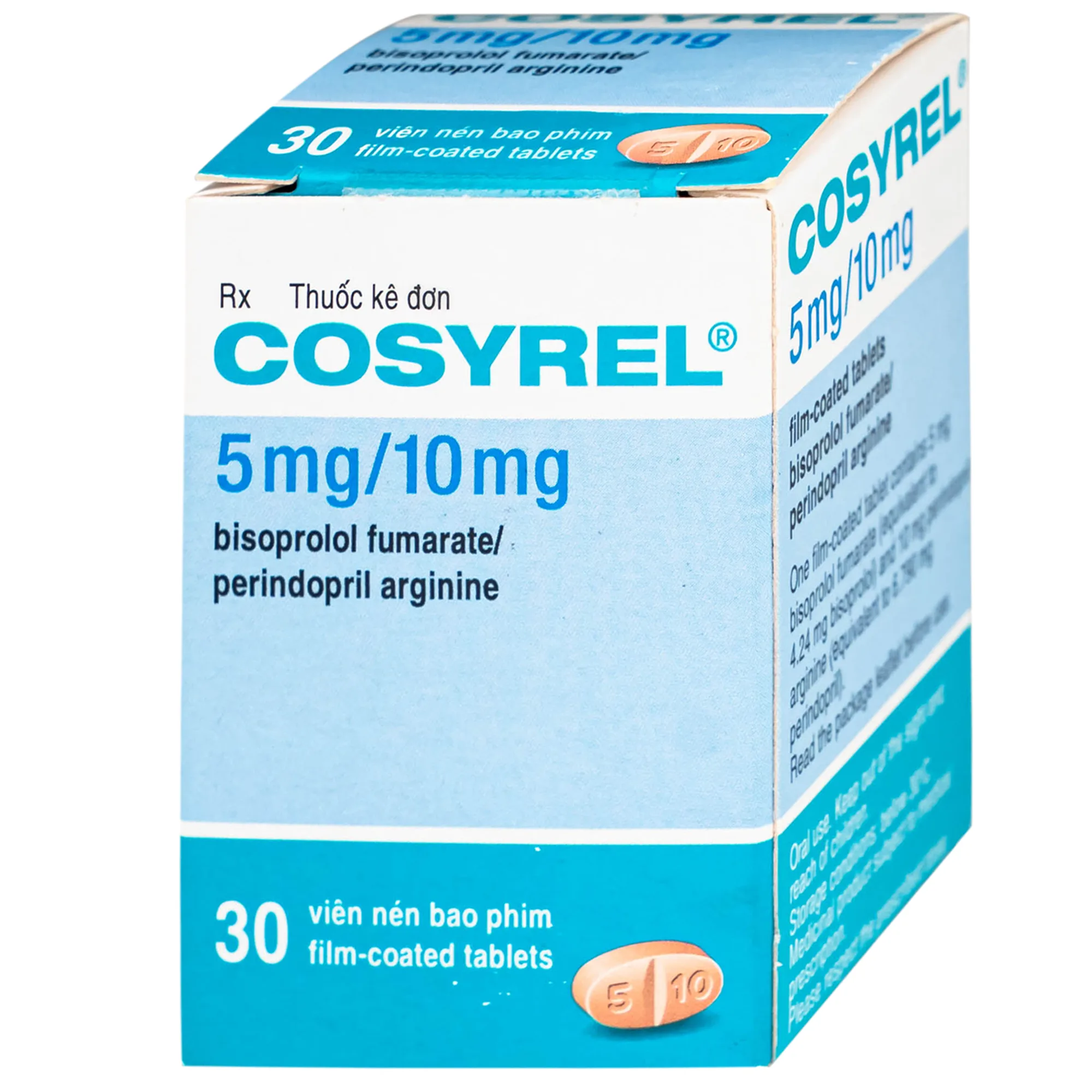 Hình ảnh Thuốc Cosyrel 5mg/10mg điều trị tăng huyết áp (hộp 30 viên)