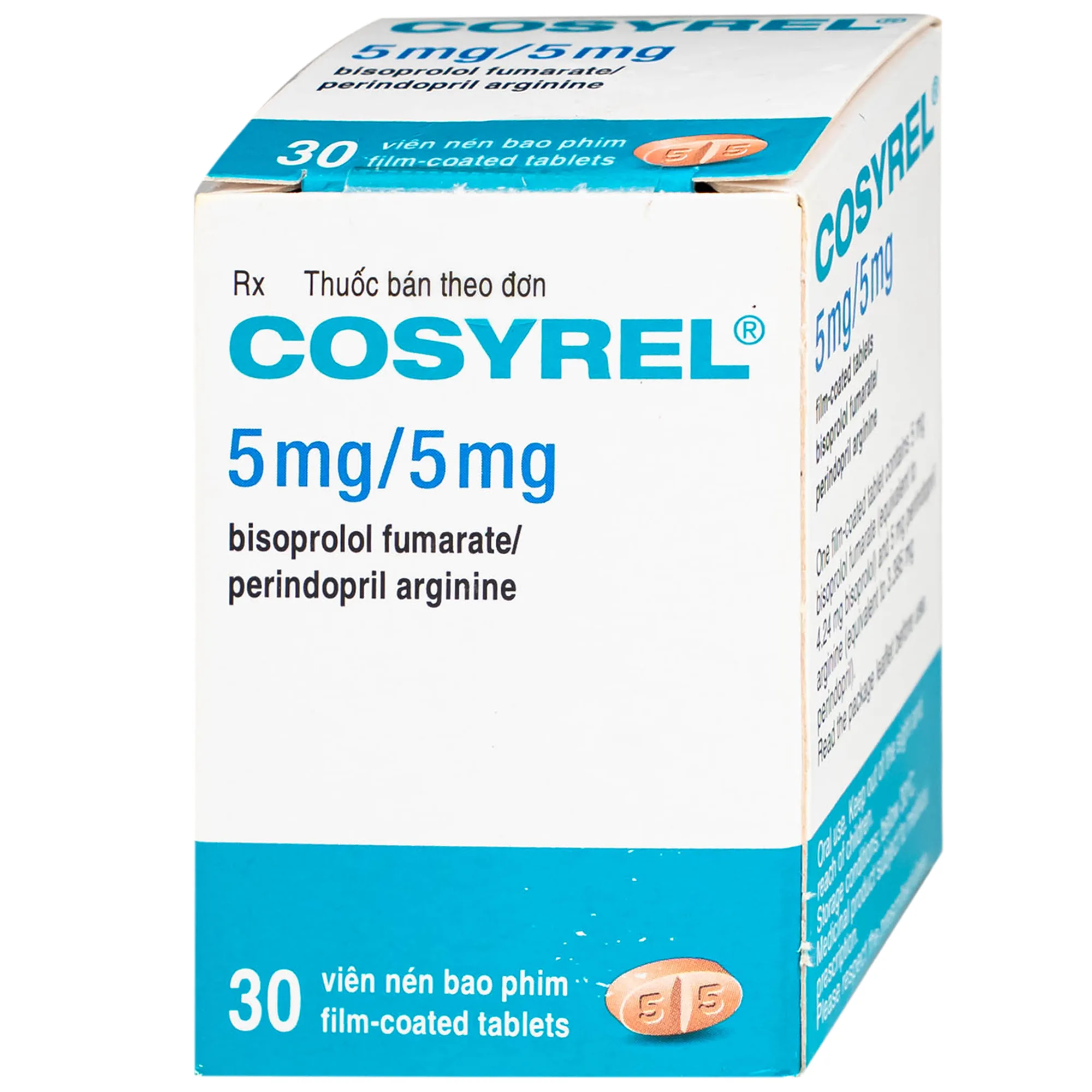 Hình ảnh Thuốc Cosyrel 5/5mg điều trị tăng huyết áp ( Hộp 30 viên)