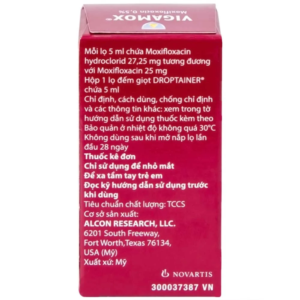 Hình ảnh Thuốc nhỏ mắt Vigamox Alcon điều trị viêm kết mạc (5ml)