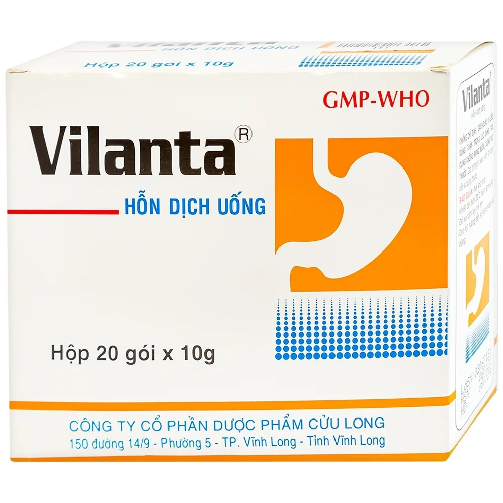 Hình ảnh Thuốc Vilanta Pharimexco dịu triệu chứng ợ nóng, ợ chua (20 gói x 10g)