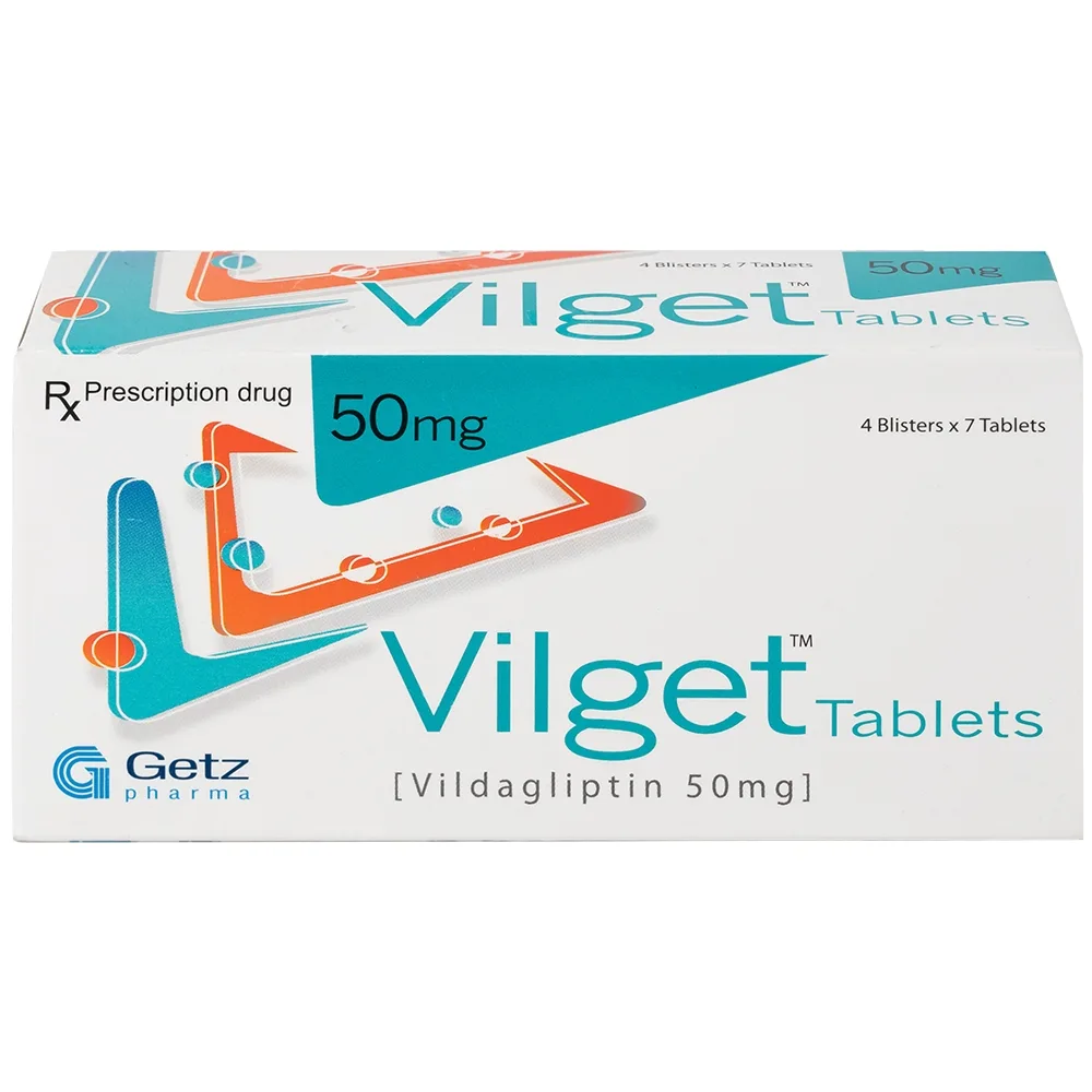 Hình ảnh Thuốc Vilget Tablets 50mg Getz điều trị bệnh đái tháo đường típ 2 (4 vỉ x 7 viên)