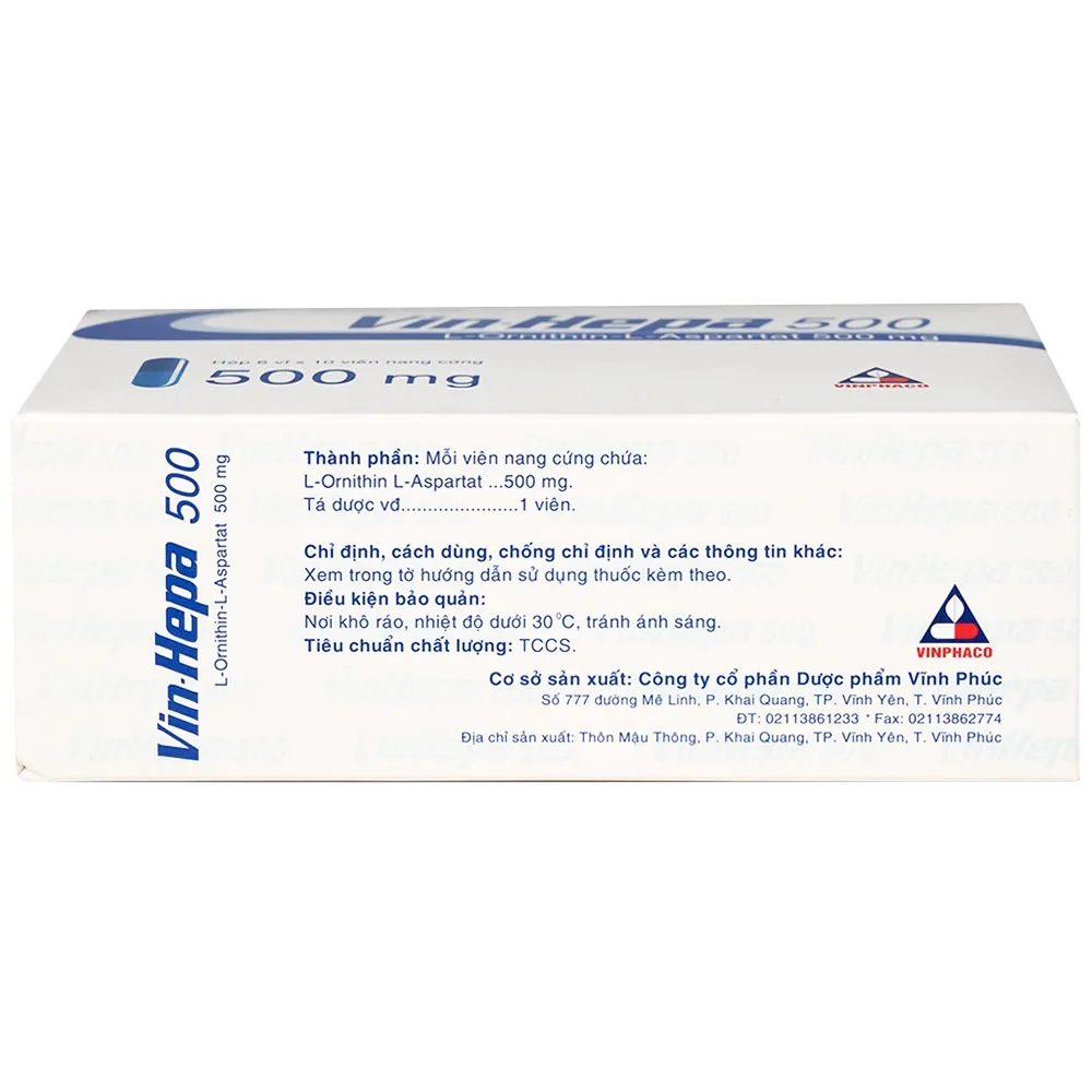Hình ảnh Thuốc Vin-Hepa 500 Vinphaco điều trị các bệnh lý ở gan (6 vỉ x 10 viên)