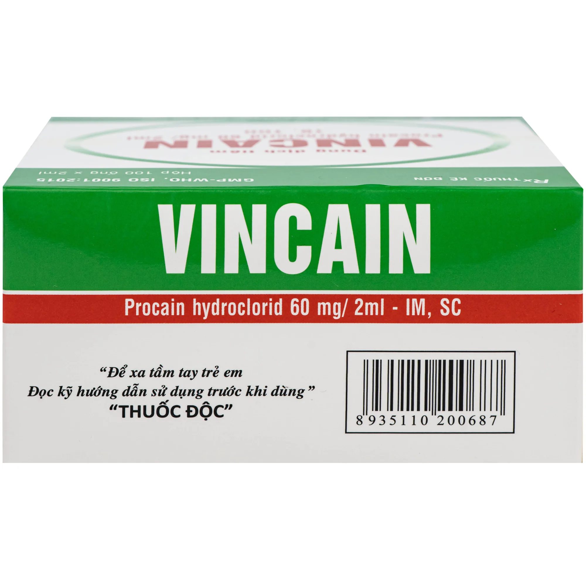 Hình ảnh Dung dịch tiêm Vincain 60mg Vinphaco gây tê tại chỗ, gây tê cột sống (100 ống x 2ml)