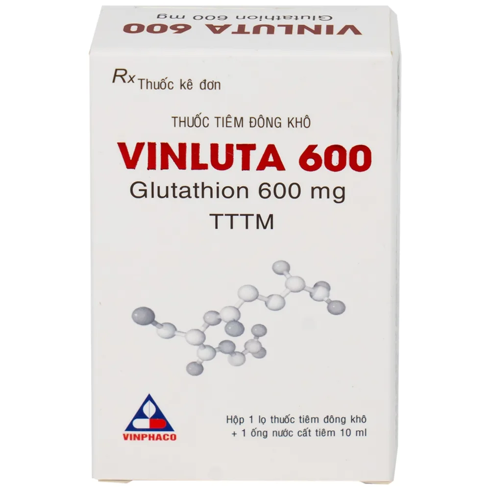Hình ảnh Thuốc tiêm Vinluta 600 Vinphaco giảm độc tính của xạ trị và hóa chất điều trị ung thư (1 lọ bột + 1 ống nước cất tiêm 10ml)