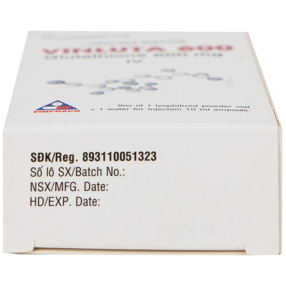 Hình ảnh Thuốc tiêm Vinluta 600 Vinphaco giảm độc tính của xạ trị và hóa chất điều trị ung thư (1 lọ bột + 1 ống nước cất tiêm 10ml)