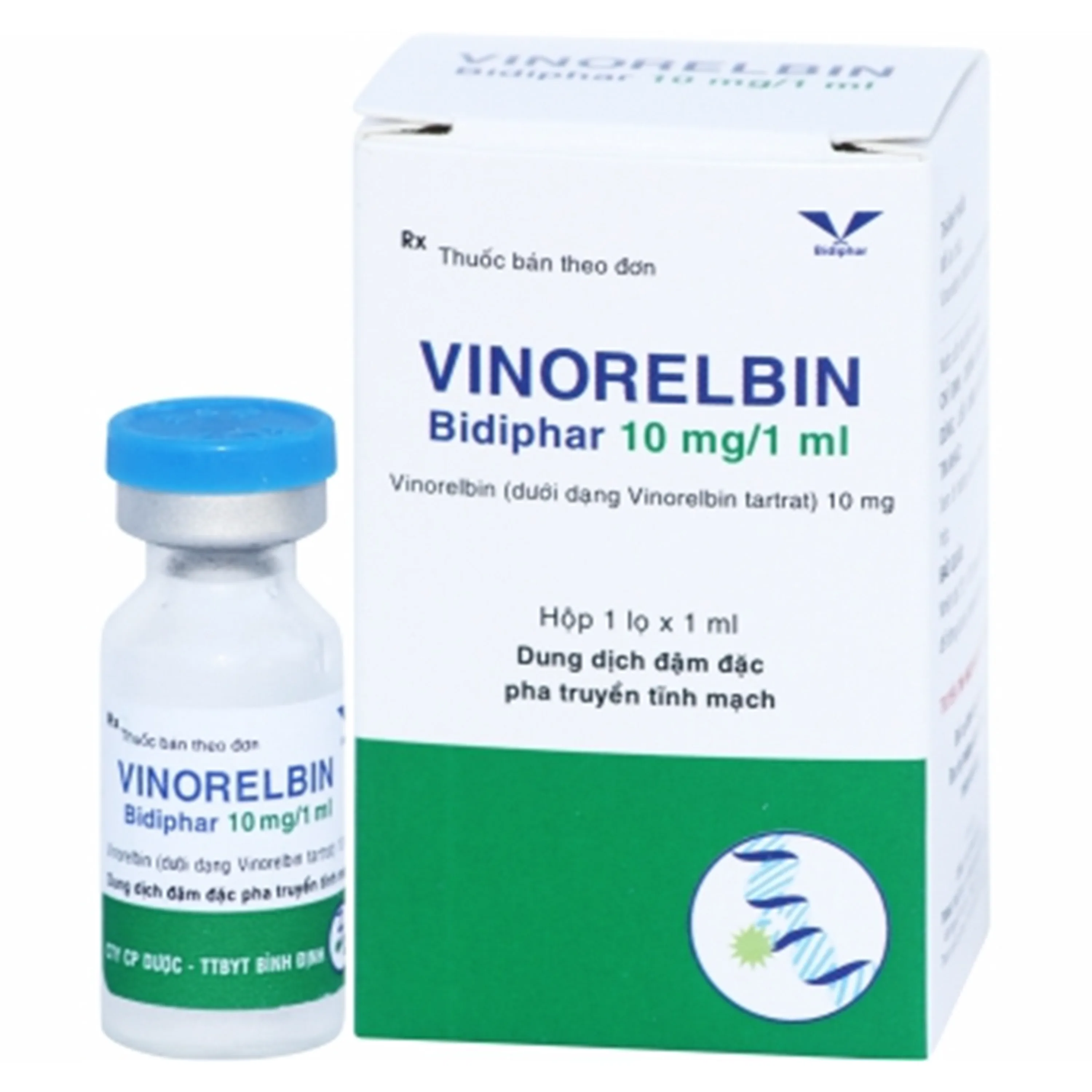 Hình ảnh Thuốc Vinorelbin 10mg Điều trị Ung thư phổi không phải tế bào nhỏ,Ung thư vú tiến triển vùng hoặc di căn Hộp 1ml