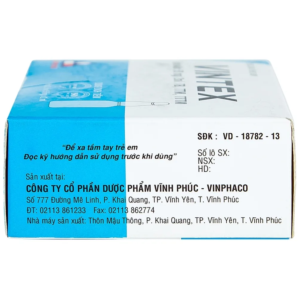 Hình ảnh Thuốc tiêm Vintex 50mg/2ml Vinphaco điều trị loét dạ dày - tá tràng lành tính (2 vỉ x 5 ống x 2ml)