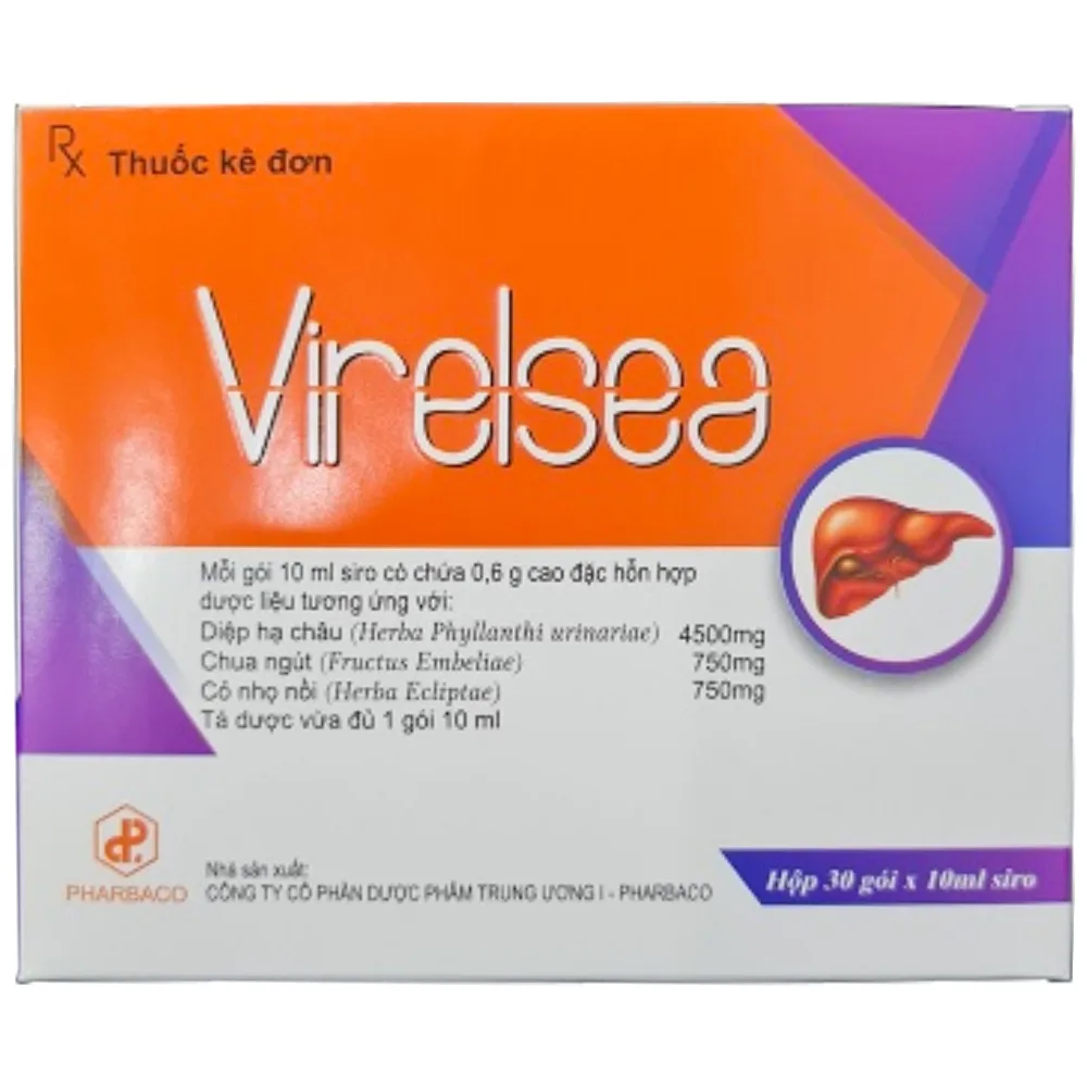 Hình ảnh Siro Virelsea Pharbaco điều trị viêm gan cấp và mãn tính, viêm gan B (30 gói)